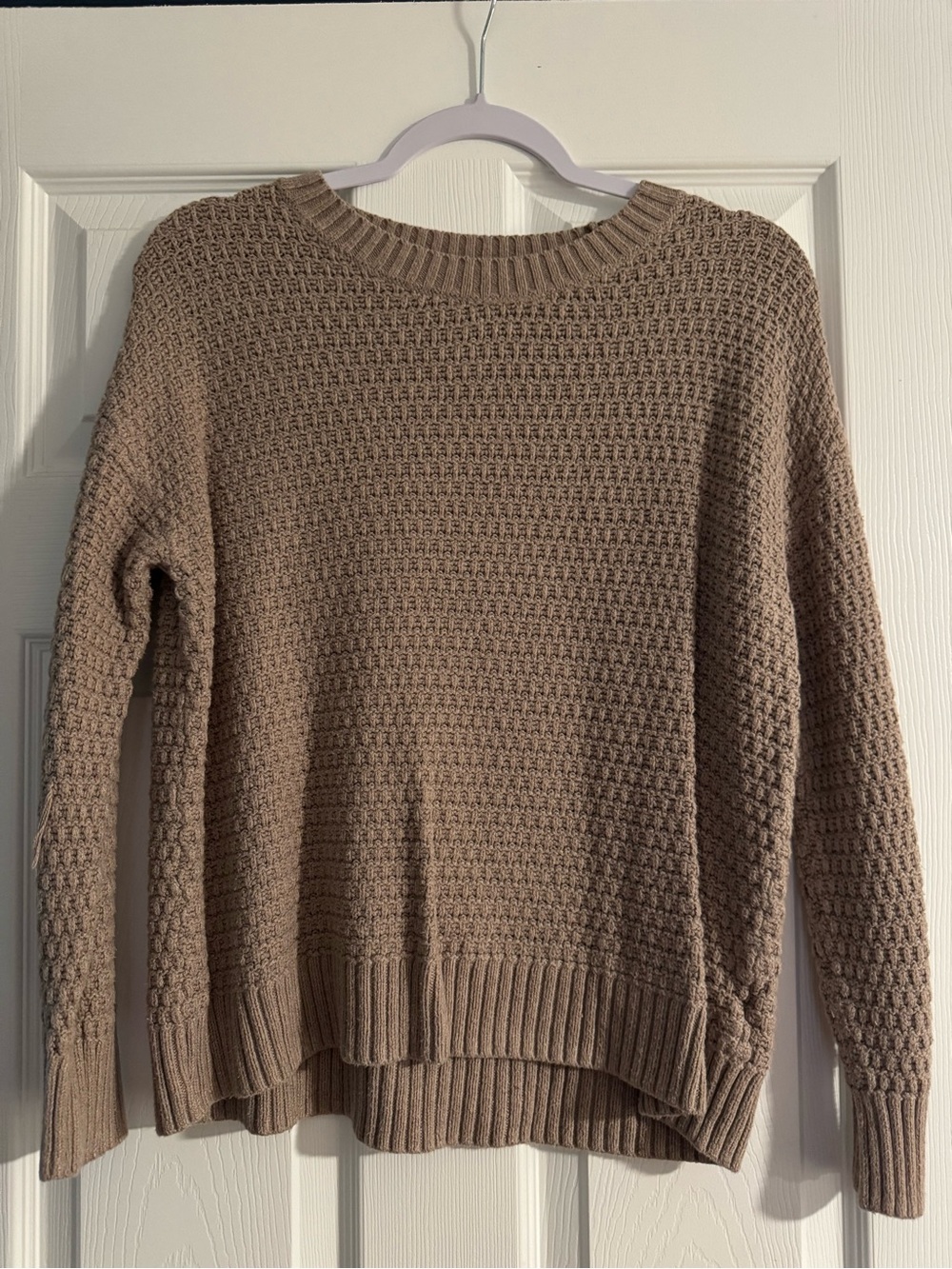 Old Navy Waffle Knit Crewneck Sweater - Taupe